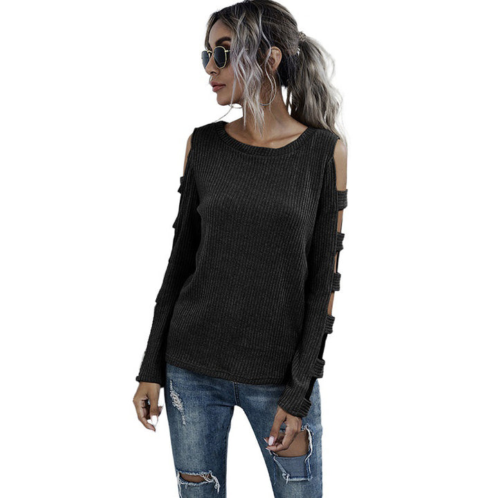 Damen Bequemer Pullover mit Cut-Out-Details Drune