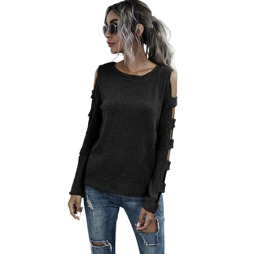 Damen Bequemer Pullover mit Cut-Out-Details Drune