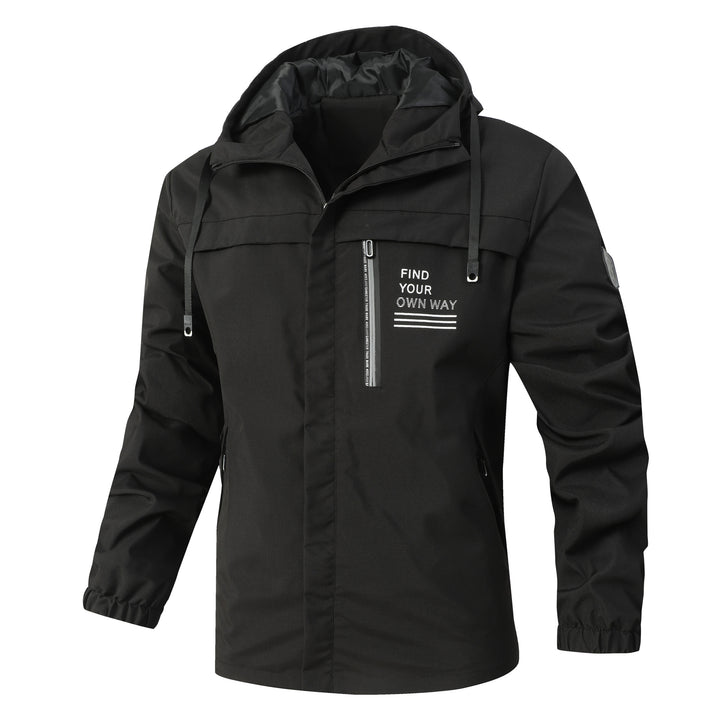 Herren Moderner urbaner Parka mit Kapuze, Brustreißverschluss und elastischen Bündchen Drune