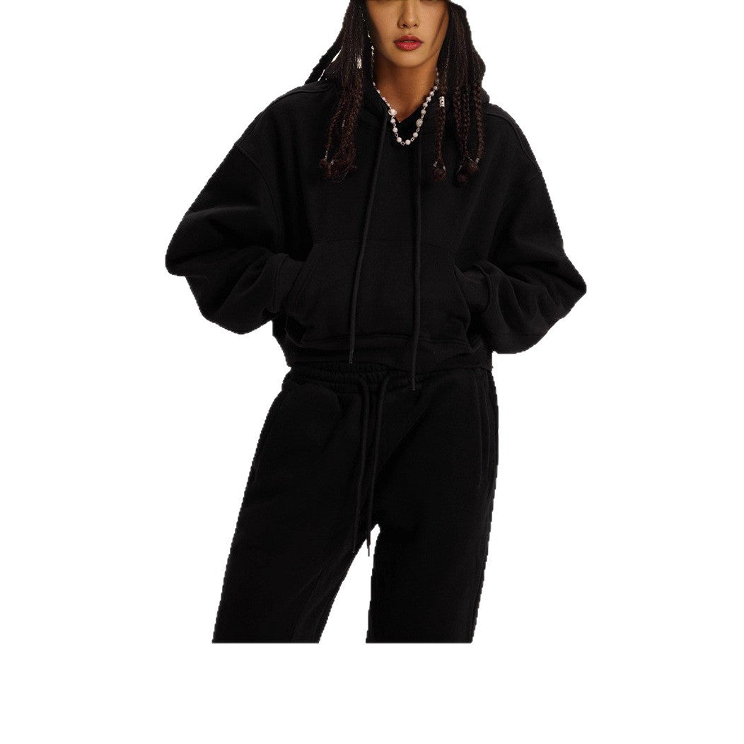Damen cropped Hoodie und Jogginghose Set Drune