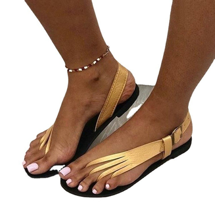 Damen flache Riemchensandalen mit geschicktem Schlitz-Design und verstellbarem Riemen Drune