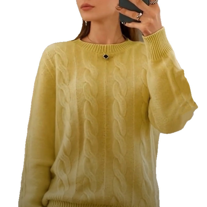 Damen Kuscheliger Zopfmuster-Feinstrickpullover mit legerer Passform Drune