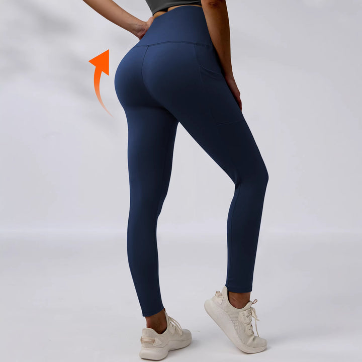 Damen Knöchelhohe Sportleggings mit hohem Bund und seitlicher Smartphone-Tasche Drune