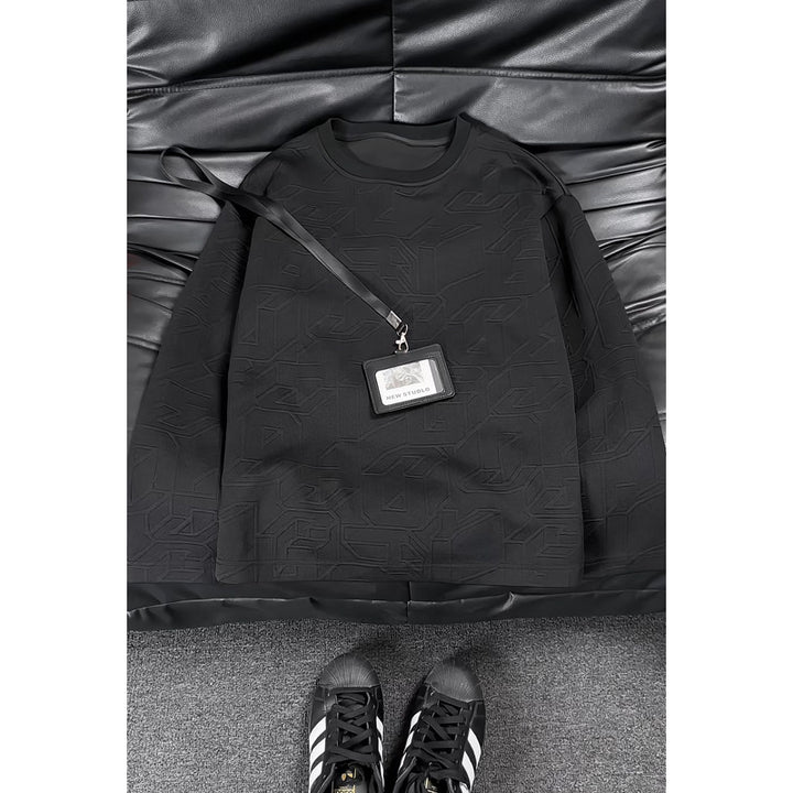 Damen Modischer Sweatshirt mit modernem Prägung Drune