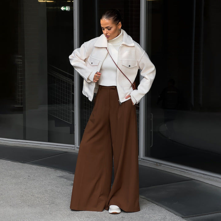 Damen Modische Kurzjacke mit Taschen Drune