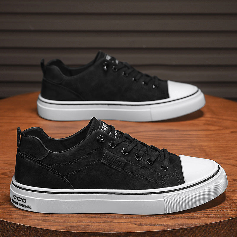 Herren klassische Low-Top Sneaker im Canvas-Look mit verstärkter Zehenkappe und gepolstertem Komfortfußbett Drune