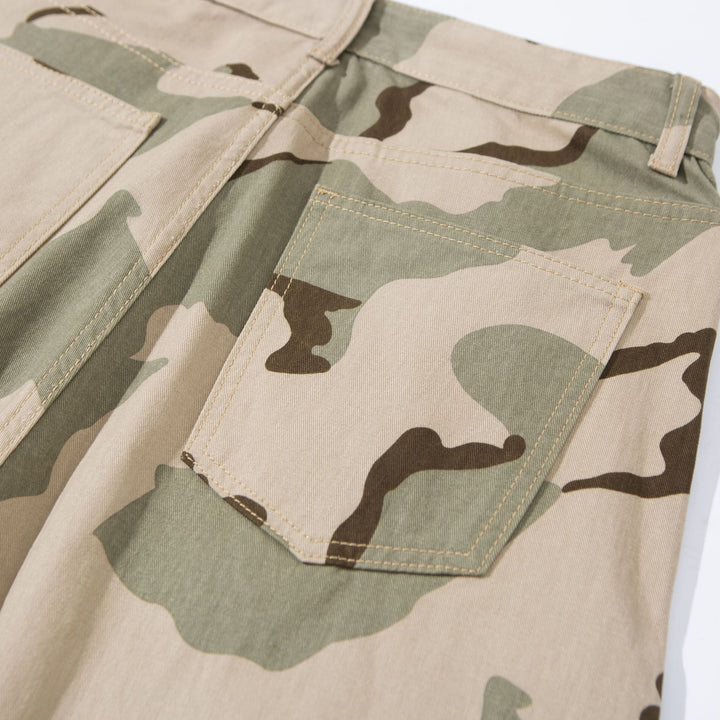 Damen Weite Cropped Cargohose im Camouflage Utility‑Look Drune