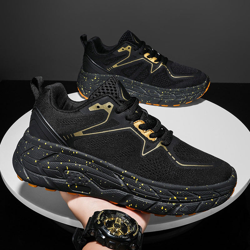 Unisex gedämpfter Plateausneaker mit atmungsaktivem Strickoberteil und gepolsterter Hohlkammersohle Drune