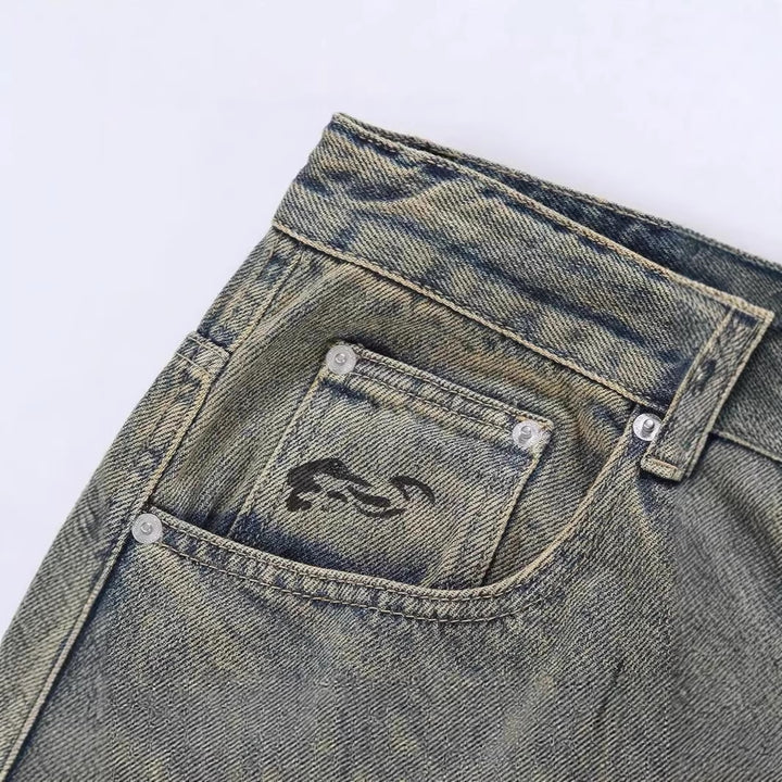 Damen Weitgeschnittene Destroyed Jeans Drune