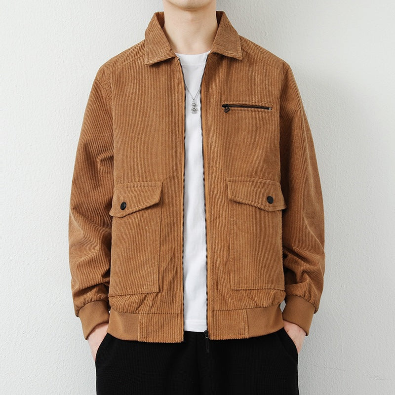 Herren Lässige Cordjacke mit praktischen Taschen Drune