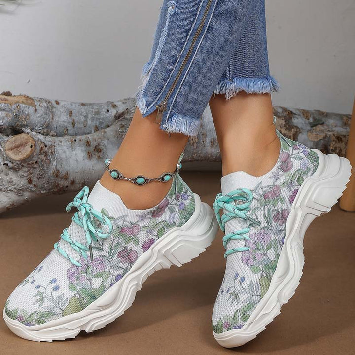 Drune | Breite Sneaker Mit Blumenmuster Für Damen