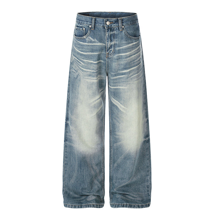 Damen weite High‑Waist Culotte-Jeans mit Used-Effekt Drune