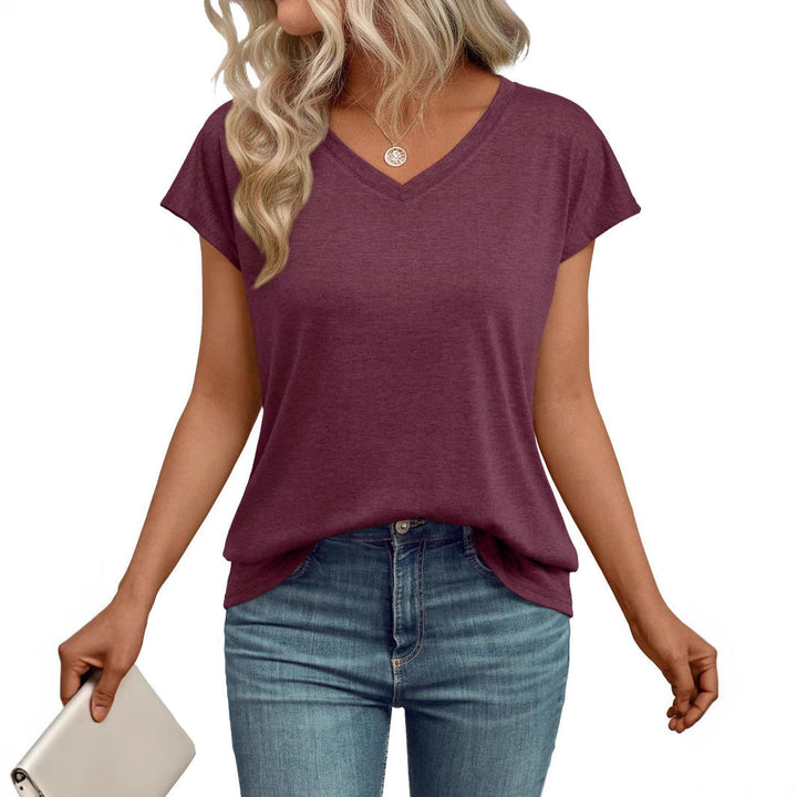 Damen V-Ausschnitt T-Shirt aus leichtem Material mit luftiger Passform Drune
