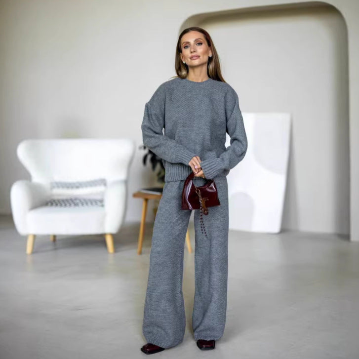 Damen kuscheliger Strickpullover mit modernem Schnitt und weitem Saum Drune