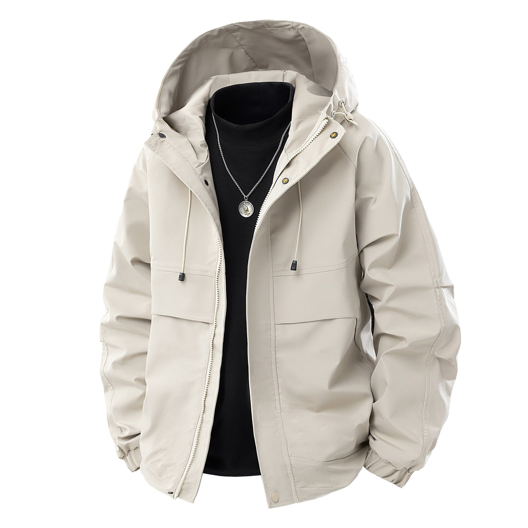 Herren Technische Kapuzen-Outdoorjacke mit Utility-Taschen und winddichter Membran Drune