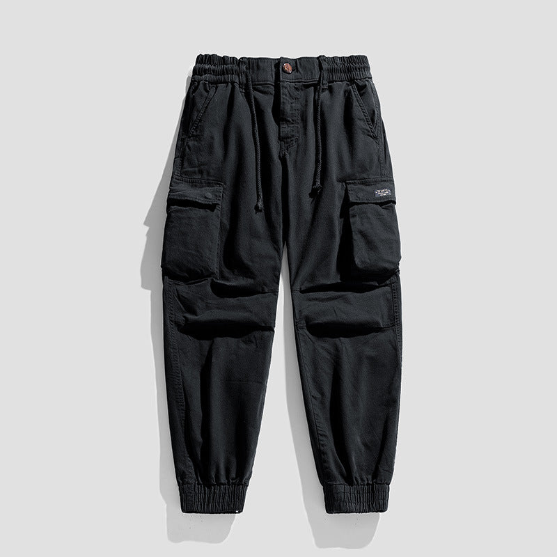 Herren Robuste Cargo-Jogginghose im Utility-Style mit Tunnelzugbund, aufgesetzten Klappentaschen und Kniepaneelen Drune