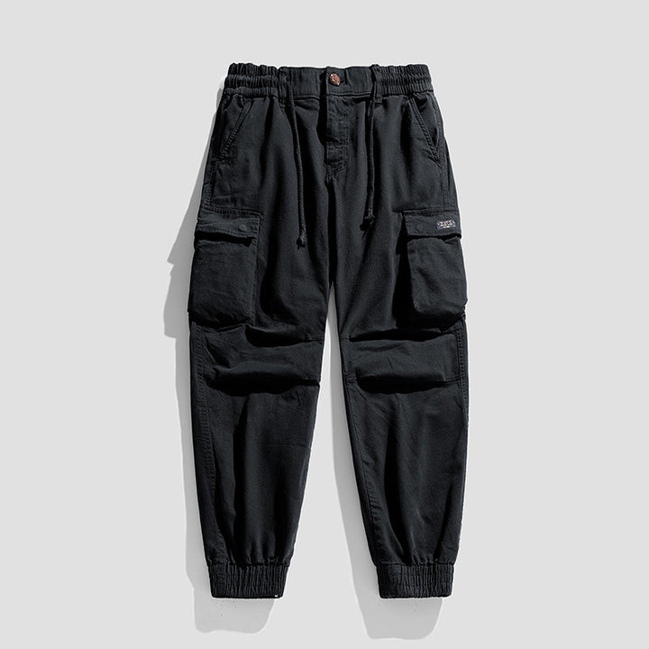 Herren Robuste Cargo-Jogginghose im Utility-Style mit Tunnelzugbund, aufgesetzten Klappentaschen und Kniepaneelen Drune