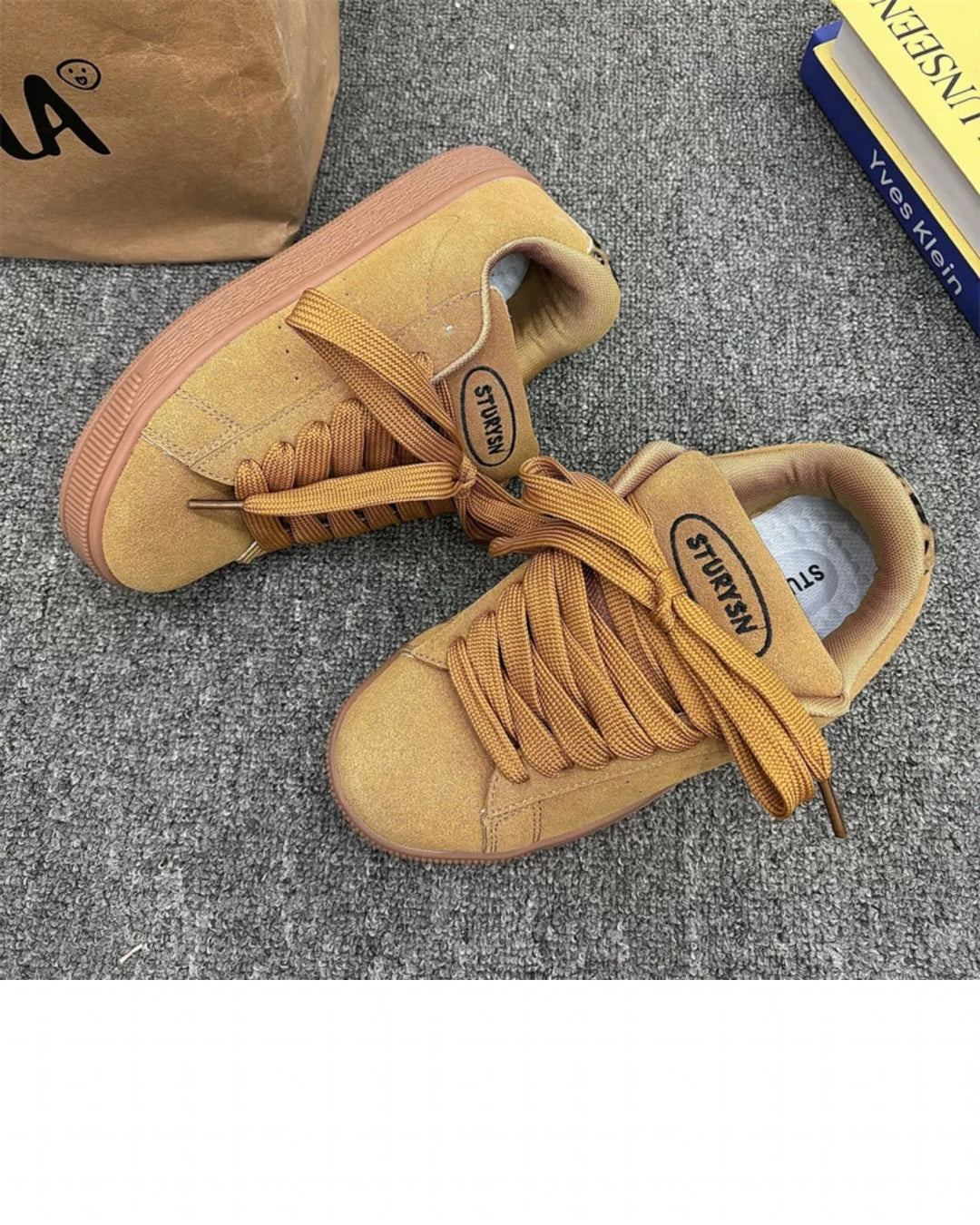Damen modische Sneaker mit luxuriösem Veloursleder und komfortabler Dämpfung Drune