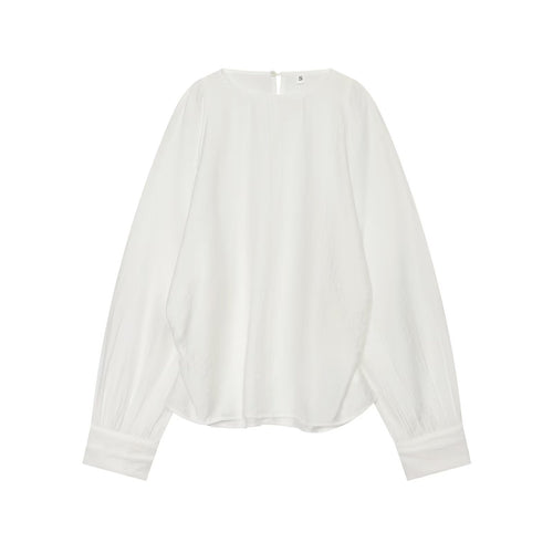 Damen Oversize-Bluse mit Ballonärmeln und Manschetten Drune