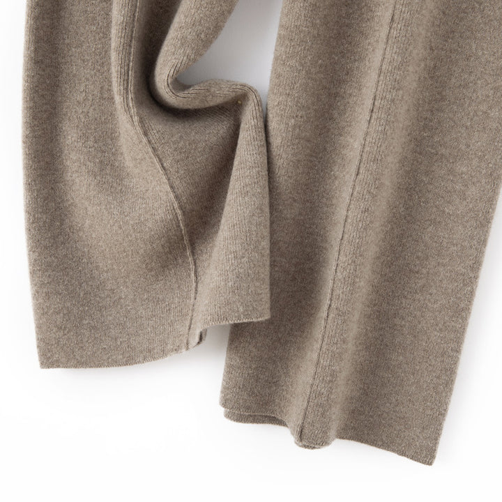 Damen Weiche Strickhose mit weitem Bein, Tunnelzugbund und dekorativer Mittelnaht Drune