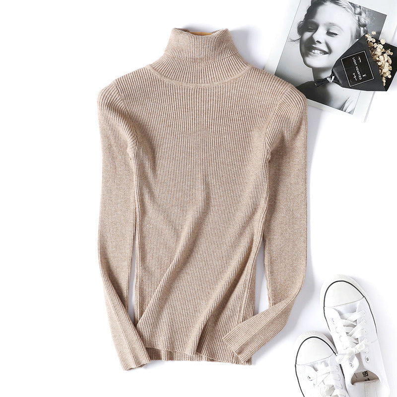 Damen Rollkragenpullover mit feiner Rippstruktur und figurbetonter Passform Drune