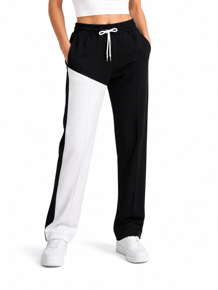 Damen Sportliche Freizeithose mit modischem Farbeinsatz Drune