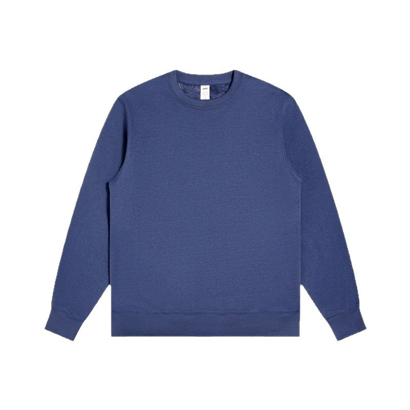 Unisex Minimalistisches Baumwoll-Sweatshirt mit Rundhals, Rippbündchen & Relaxed Fit Drune