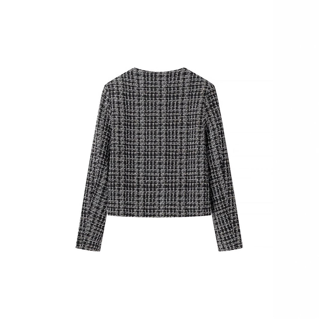 Damen Tweed-Jacke mit goldenen Knöpfen Drune