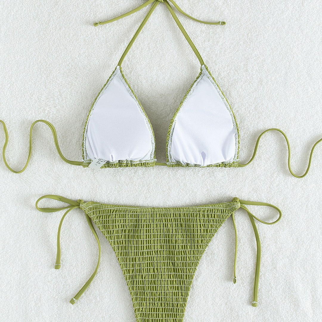 Damen Triangel-Bikini Set mit verstellbaren Trägern und minimalistischem Design Drune