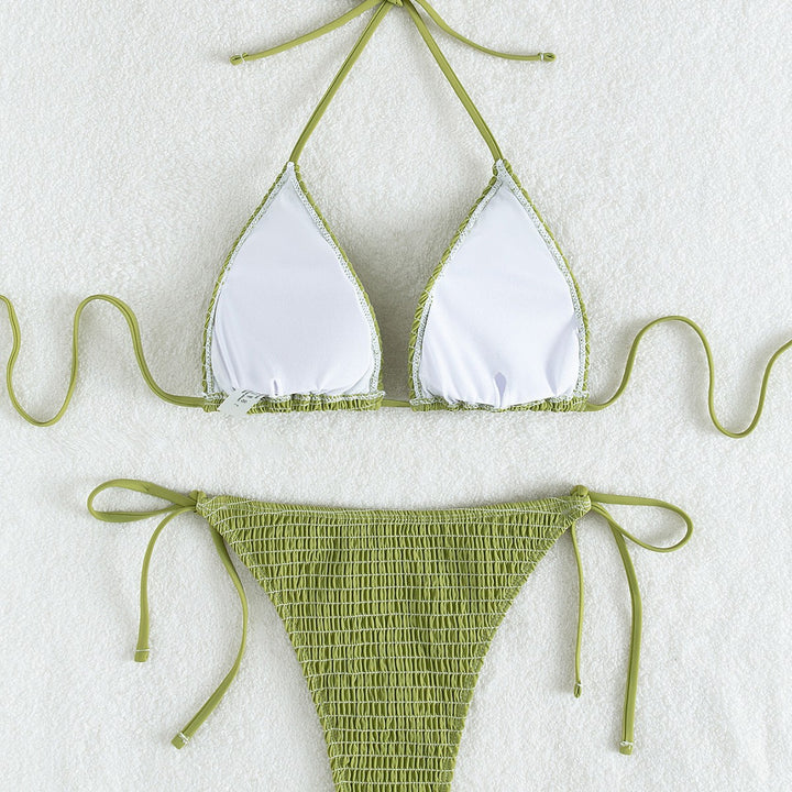 Damen Triangel-Bikini Set mit verstellbaren Trägern und minimalistischem Design Drune