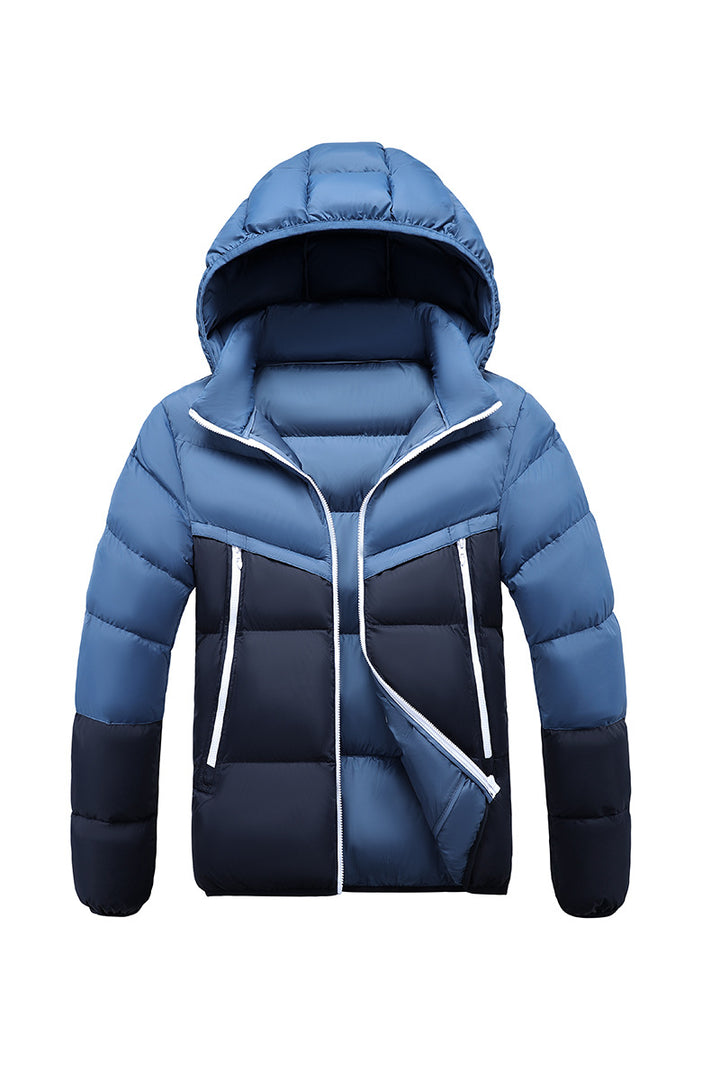 Herren Stepp-Außenjacke mit Kapuze, Farbabsetzungen und wasserabweisender Isolierung Drune