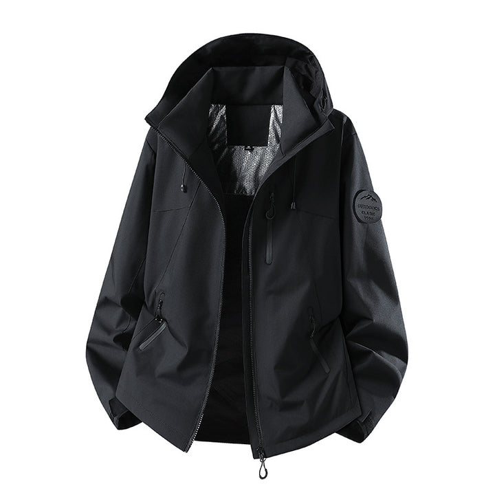 Herren Wasserabweisende Softshelljacke mit Kapuze und Reißverschlusstaschen Drune