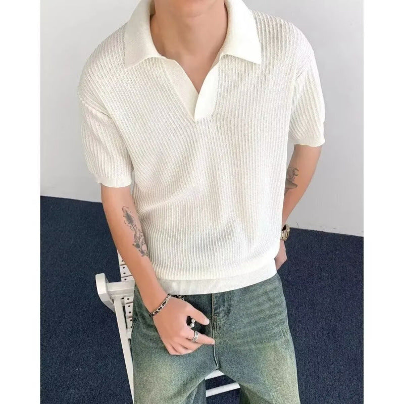 Herren Elegantes Poloshirt mit strukturiertem Design Drune