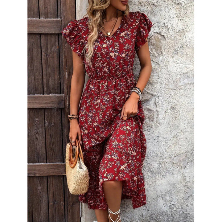 Damen Midikleid mit floralem Design Drune