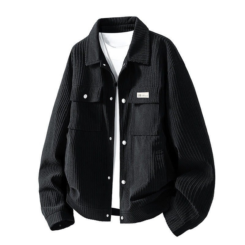 Herren Elegante Utility-Jacke aus Cord Drune