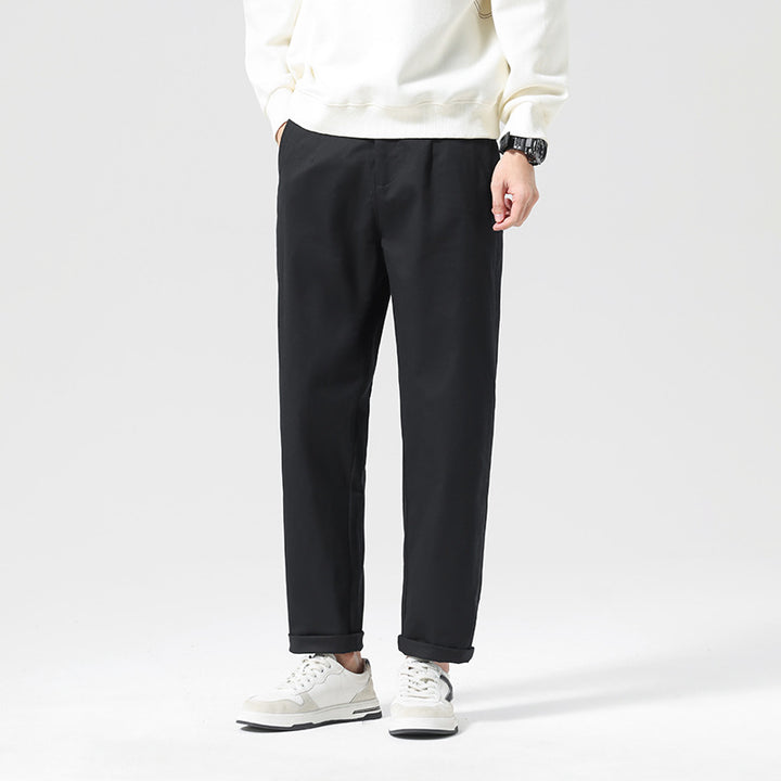 Herren Moderne Relaxed‑Fit Freizeit‑Chino mit leichtem Stretch und umgeschlagenem Saum Drune