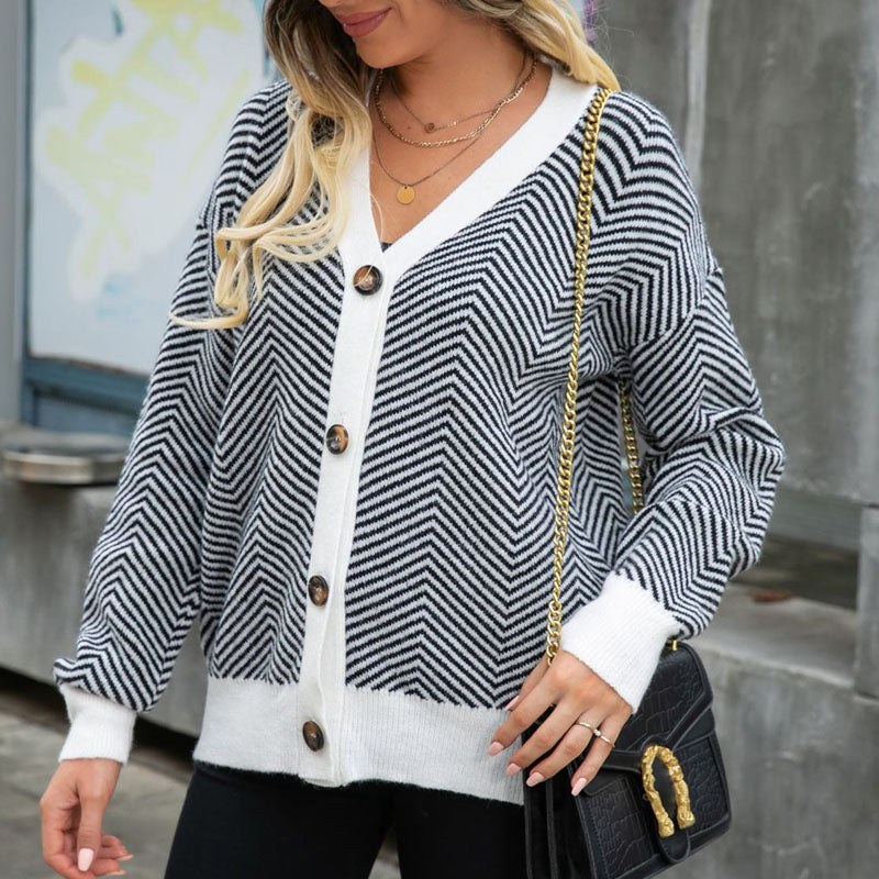 Drune | Gestreifte Strickjacke mit Stilvollem Design
