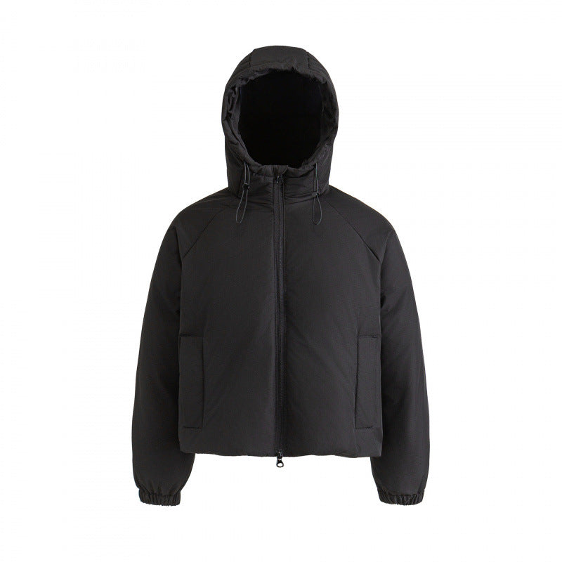 Damen Leichte Boxy-Steppkapuzenjacke mit Kordelzug, verdecktem Reißverschluss und elastischen Bündchen Drune