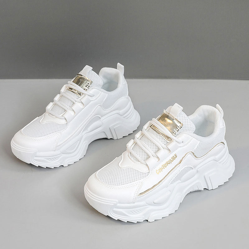 Damen Sportliche Sneakers mit modischer Metallic-Applikation und strukturierter Oberfläche Drune