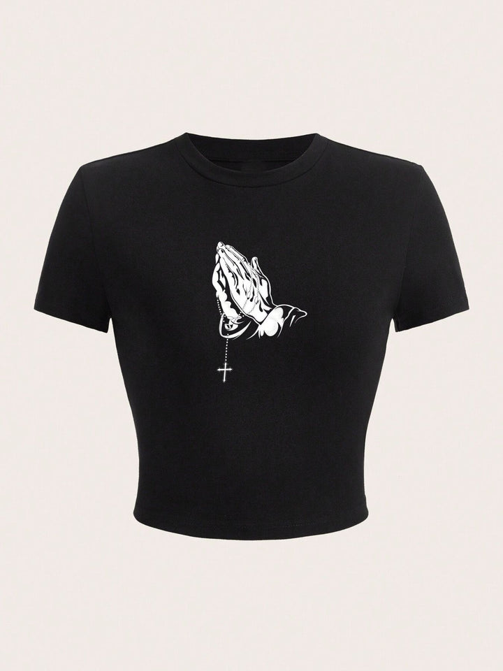 Damen Crop-Top mit auffälligem Schriftzug Drune