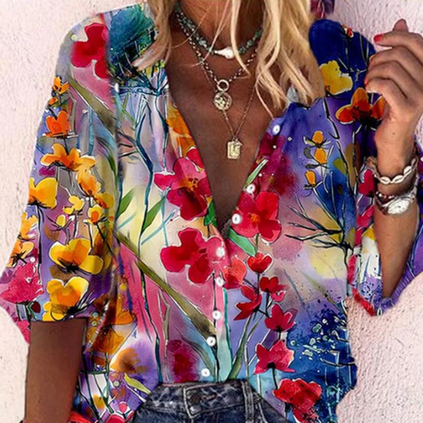Drune | Spitzenbestickte Boho Langarm Tunika Bluse