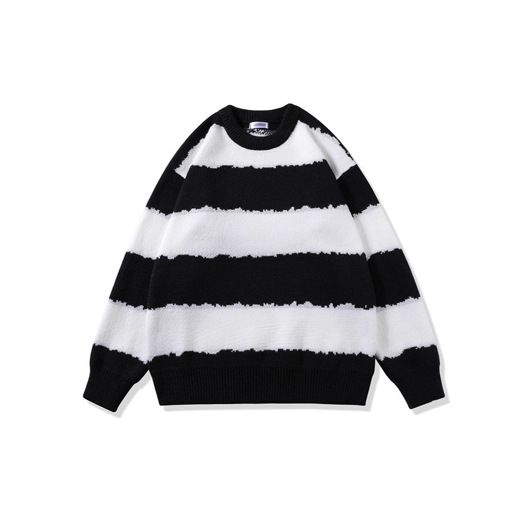 Damen Gemütlicher gestreifter Pullover Drune