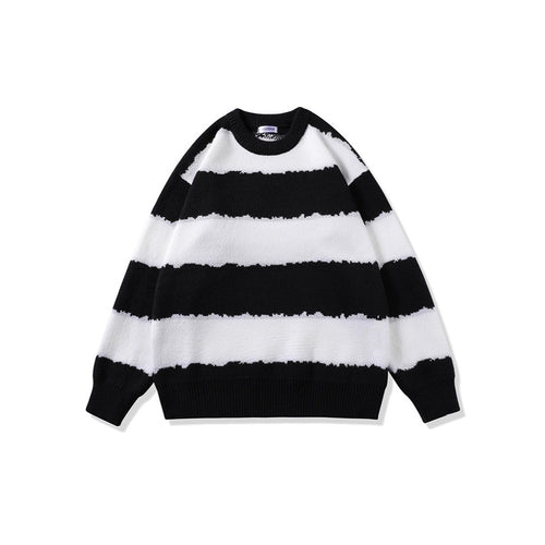 Damen Gemütlicher gestreifter Pullover Drune