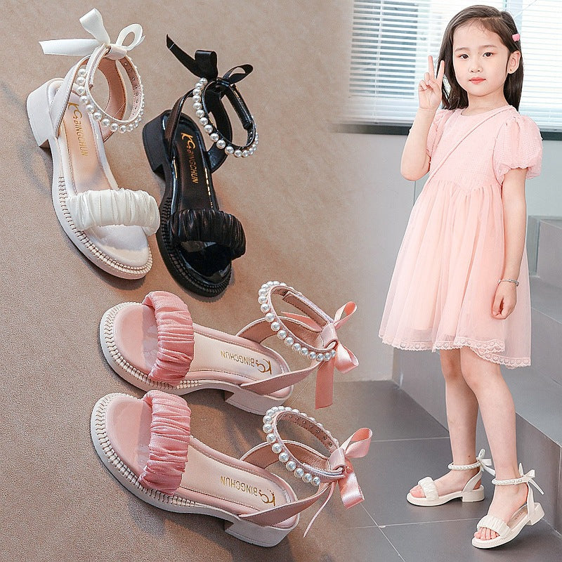 Damen Elegante Perlen-Besetzte Knöchelriemen Sandalen Drune
