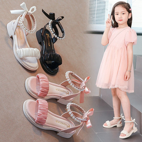 Damen Elegante Perlen-Besetzte Knöchelriemen Sandalen Drune