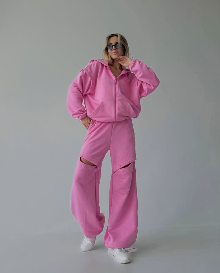 Damen sportliches Kapuzen-Set mit innovativem Design Drune