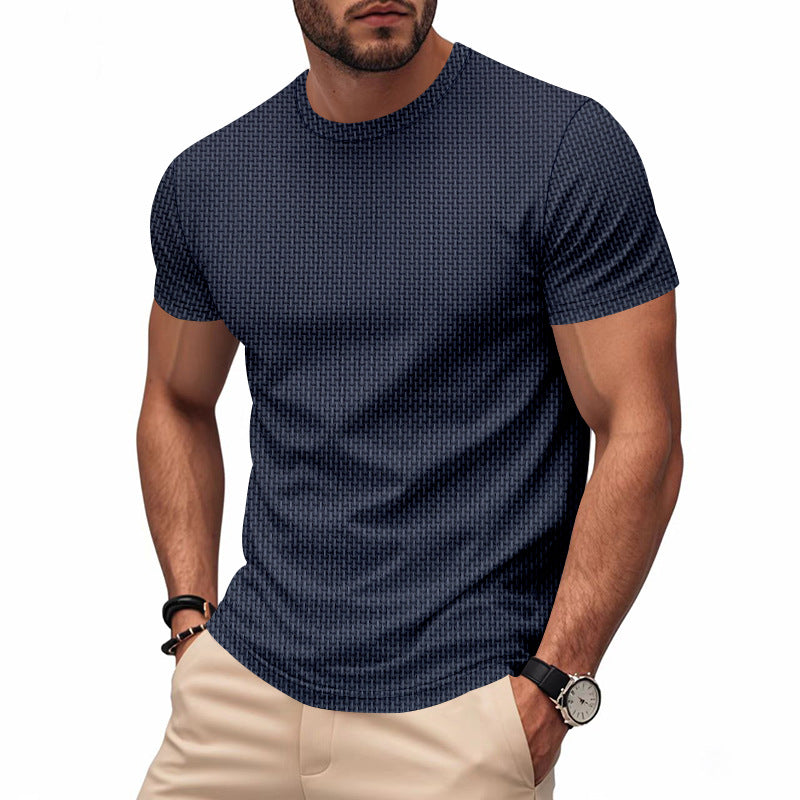 Herren Kurzarm T-Shirt mit strukturiertem Design und atmungsaktiver Baumwolle Drune