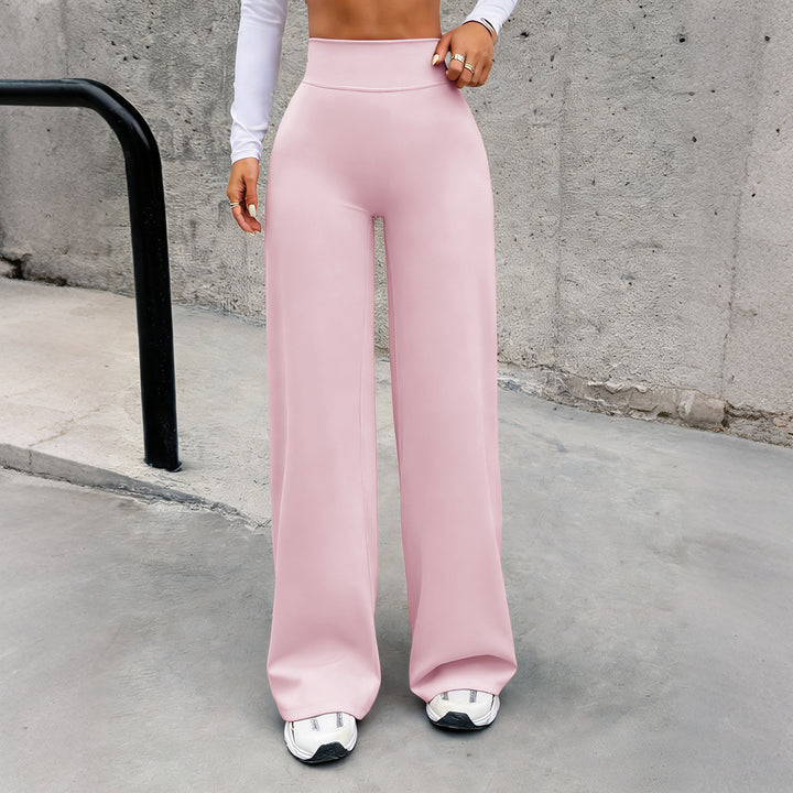 Damen nan hochgeschnittene formende Loungehose mit weitem Schlag und nahtlosem Komfortbund Drune
