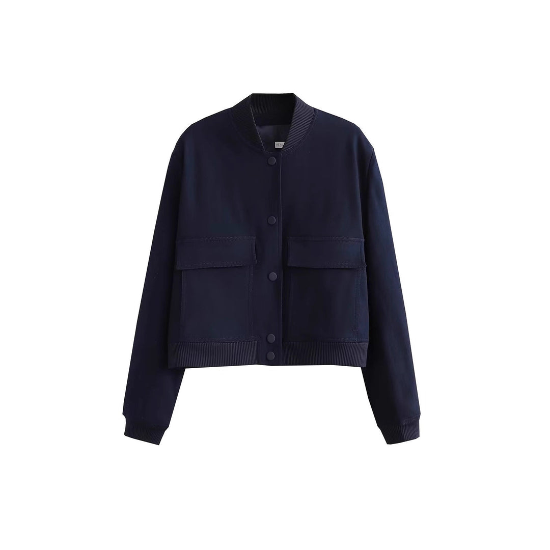 Damen Kurzblouson im Utility‑Stil mit Klappentaschen und Rippbündchen Drune