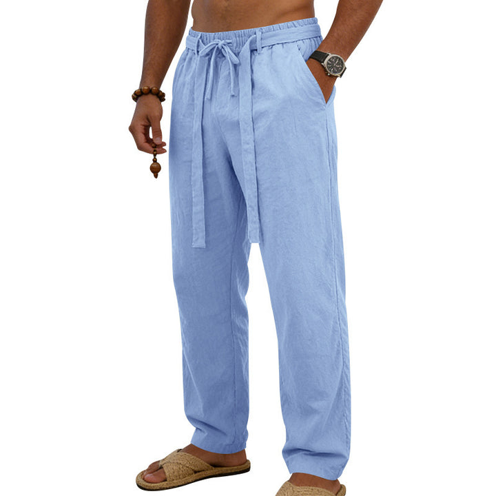 Herren Atmungsaktive Sommer-Relaxhose mit Elastikbund, Tunnelzug und Seitentaschen Drune